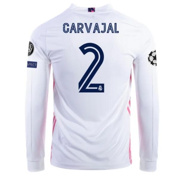 Real Madrid Long Sleeve Home Kit Soccer Jersey DANI CARVAJAL #2 2020/21